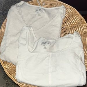 LN Bundle of White Hollister Long Sleeve Tops